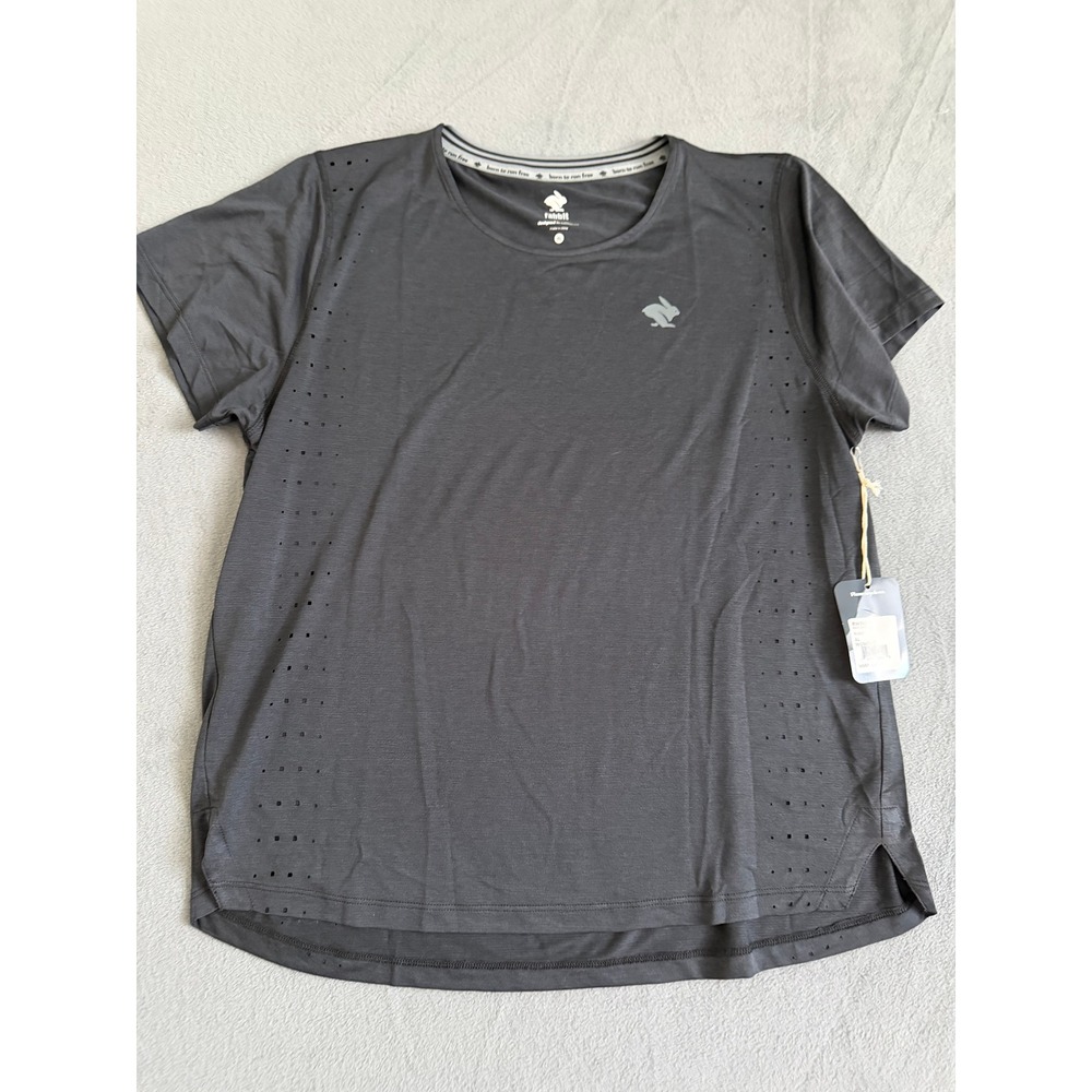 Rabbit Race Pace Tee Womens XL Black Short Sleeve Running Shirt RW352-1 NWT